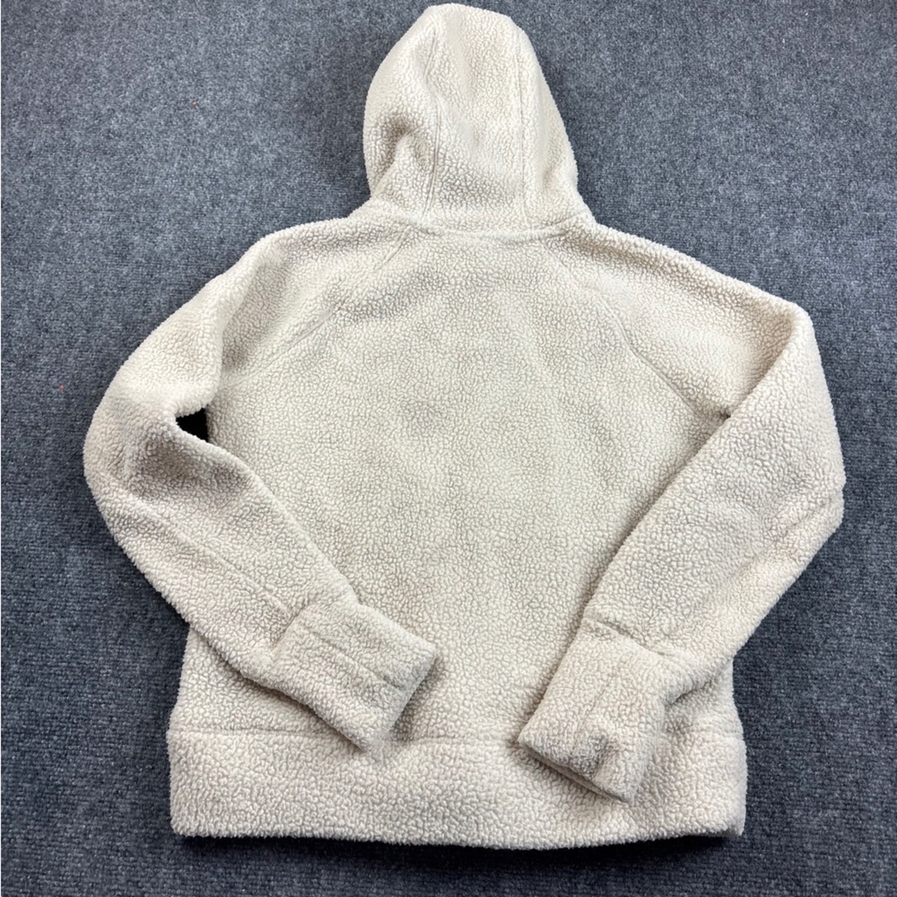 THE NORTH FACE Women’s Cream White Sherpa Hooded Pullover w/Navy Size: medium - Picture 2 of 9